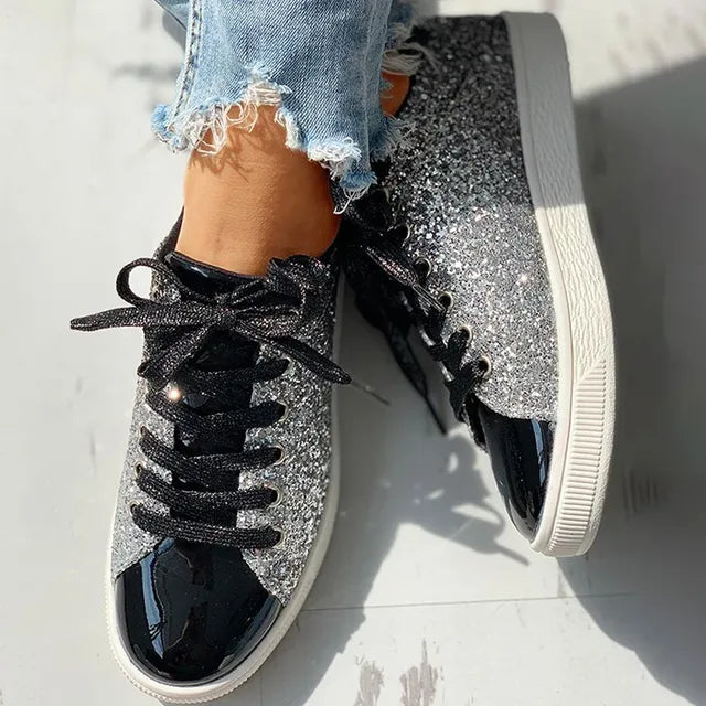 W&W Mode - luxuriöser lässiger Glitzer-Damenschuh