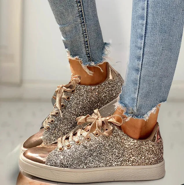 W&W Mode - luxuriöser lässiger Glitzer-Damenschuh
