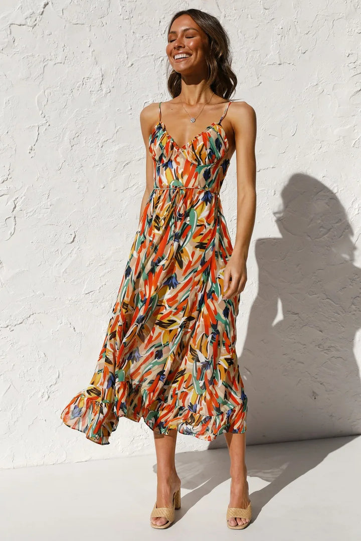 Farbenfrohes Midikleid
