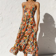 Farbenfrohes Midikleid