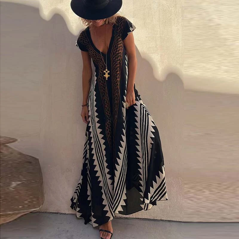 WW | Maxi Strandkleid mit Ethno-Muster