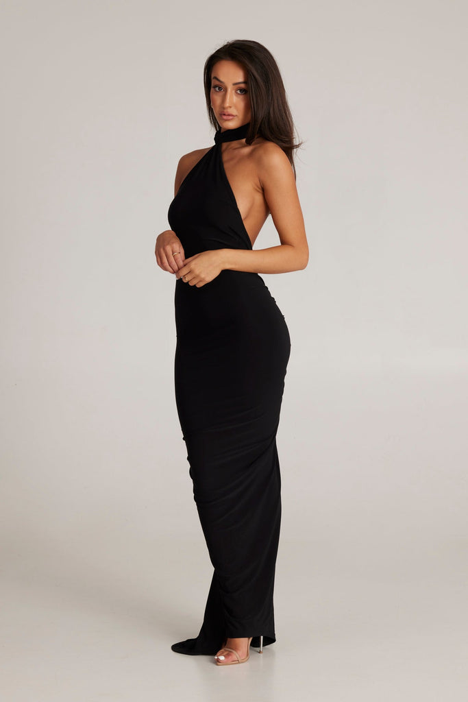 WW | Offene Rück Maxi Kleid