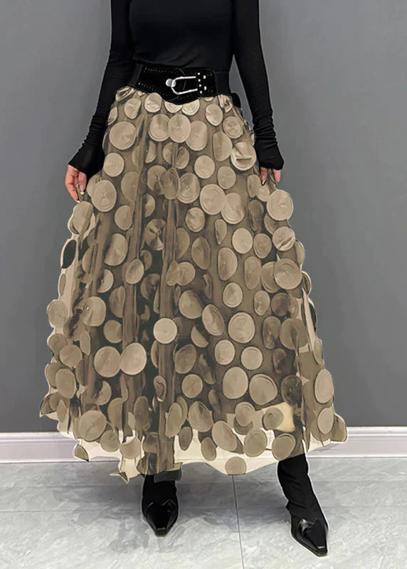 W&W Mode – Eleganter Tüllrock mit Punkten, Mehrlagiger Mesh-Stoff
