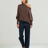 WW | Asymmetrischer Damenpullover mit eleganter Drapierung