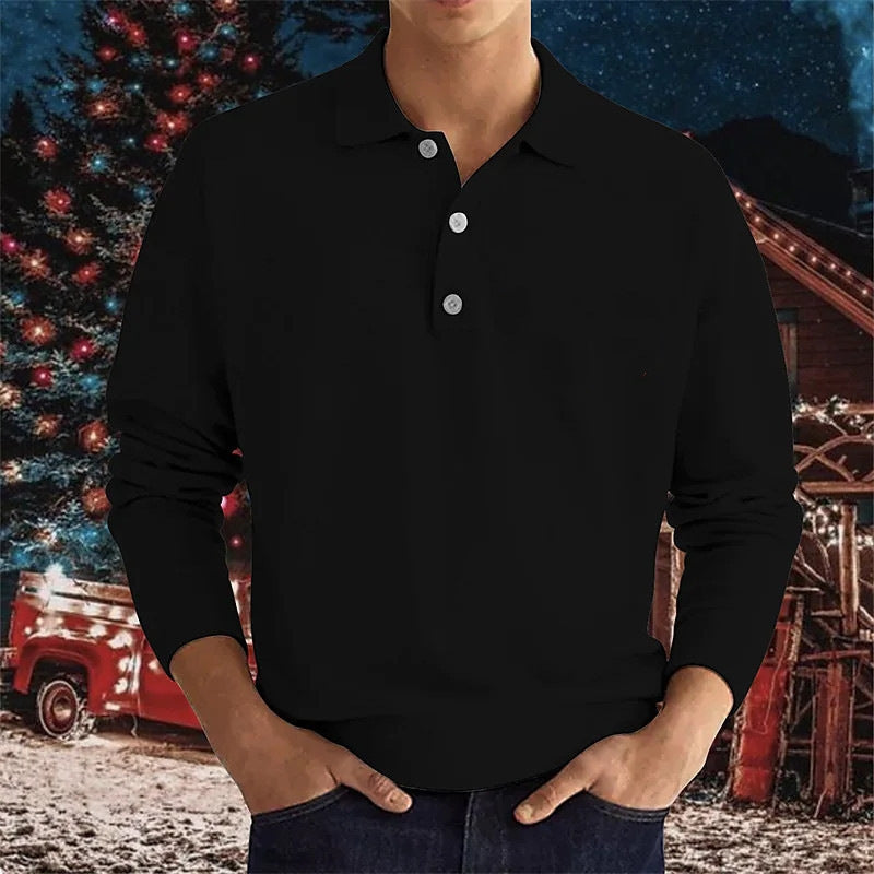 WW | Stilvolles Lässiges Langarm-Poloshirt