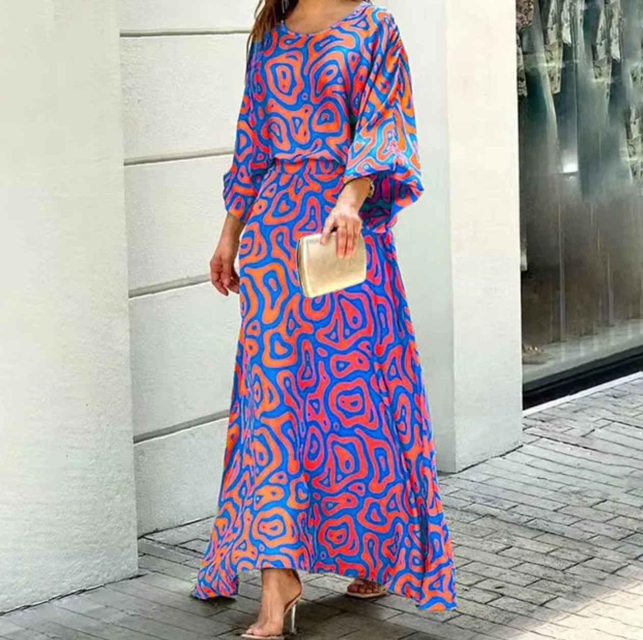 WW | Sommerkleid Ärmelloses Rundhals Elegantes Leichtes Kleid