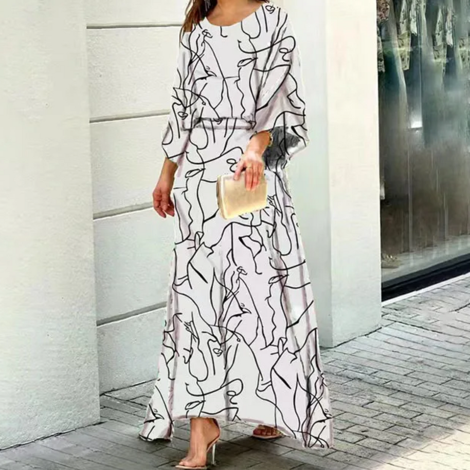 WW | Sommerkleid Ärmelloses Rundhals Elegantes Leichtes Kleid