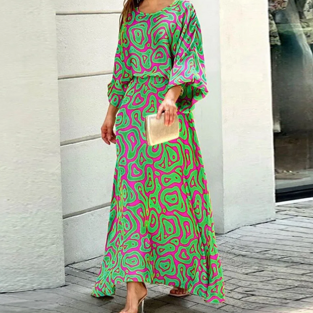 WW | Sommerkleid Ärmelloses Rundhals Elegantes Leichtes Kleid