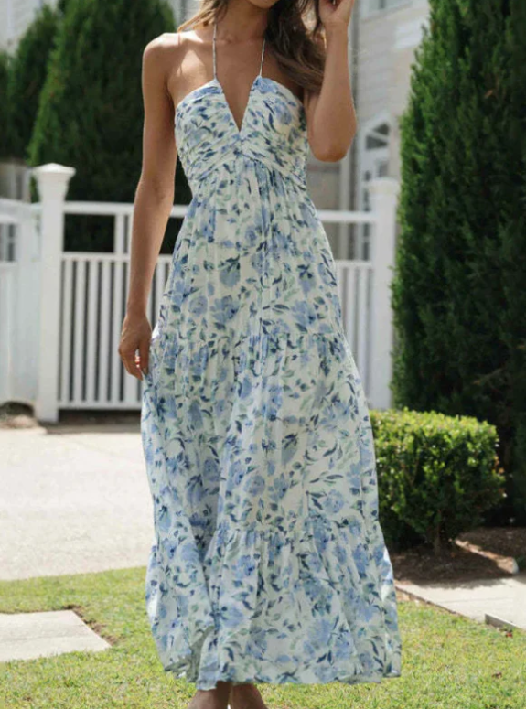 WW | Boho Sommerkleid aus Seide Gazebo mit Trägern