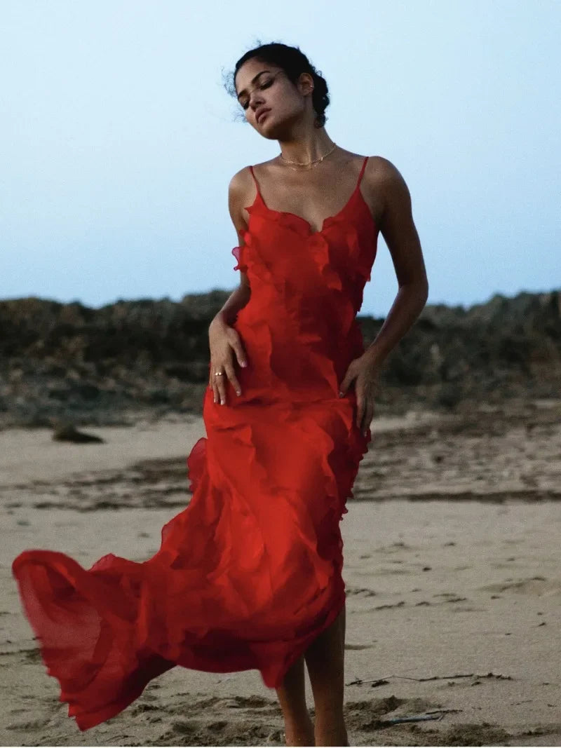 W&W Mode I Rote Chiffon-Unterkleider für Damen