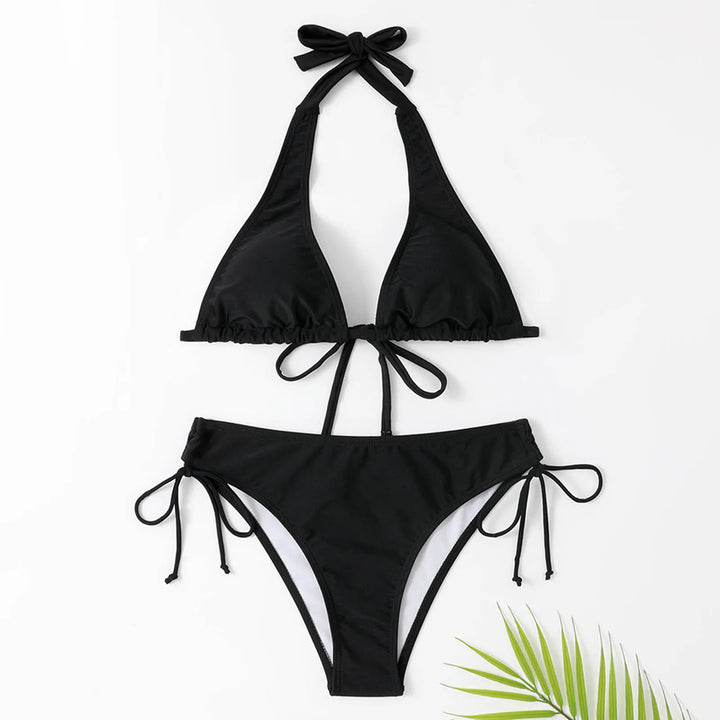 W&W Mode - Klassischer Schwarzer Neckholder-Bikini