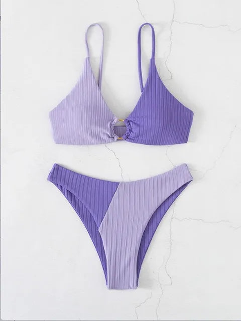 WW – Push-up-Bikini-Set mit hoher Taille für Damen