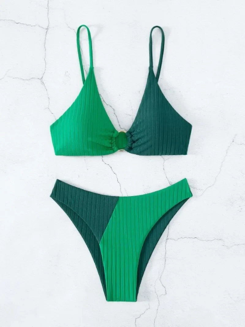 WW – Push-up-Bikini-Set mit hoher Taille für Damen