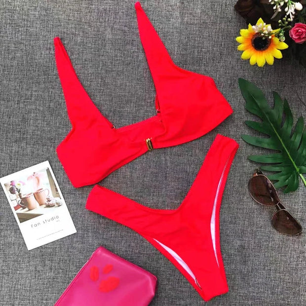 WW | Gerippt, Wattiertes Push up Bikini Set