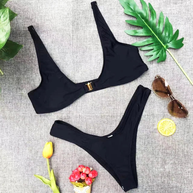 WW | Gerippt, Wattiertes Push up Bikini Set