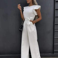 WW | Elegante Breite Hose, Subtile Ärmelakzente Perfekt für Festliche Anlässe