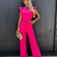 Eleganter Jumpsuit mit Rüschen und Gürtel