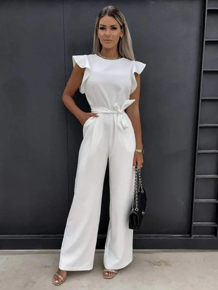 WW | Elegante Breite Hose, Subtile Ärmelakzente Perfekt für Festliche Anlässe