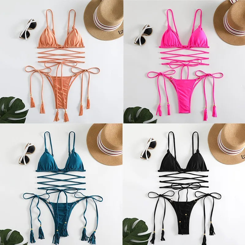 WW | Sexy Cross String Bikini Satz