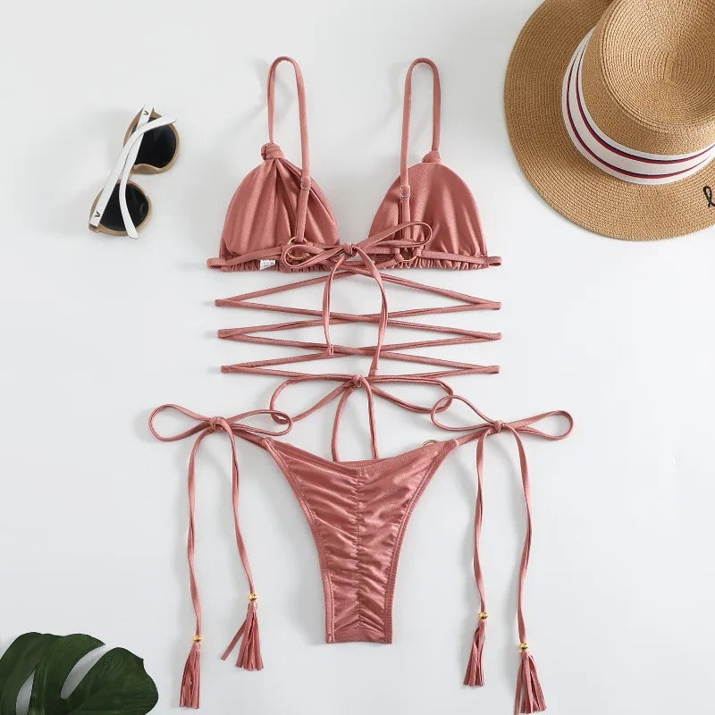 WW | Sexy Cross String Bikini Satz
