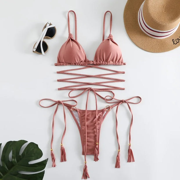 WW | Sexy Cross String Bikini Satz