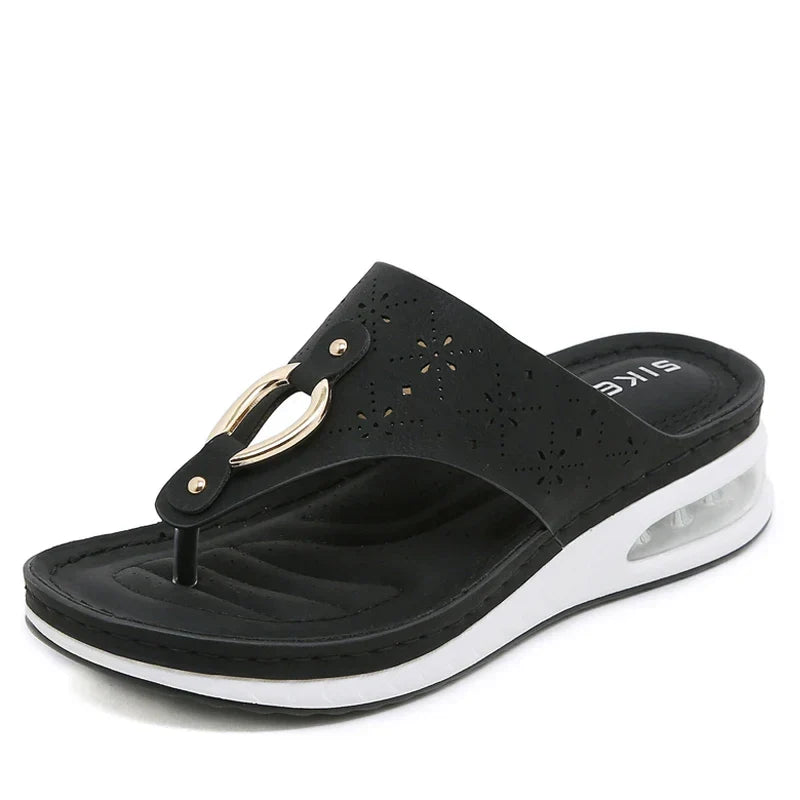 W&W Mode - Bequeme Flip-Flops mit Keilabsatz und Luftpolster