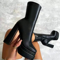 WW | Elegante Plateaustiefel mit seitlichem Reißverschluss