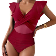 Schnelltrocknender, einteiliger Sport-Bikini-Badeanzug