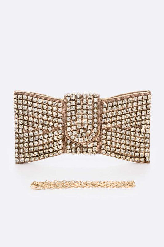 WW | Rhinestone Fliegenknoten Ikonische Clutch Tasche