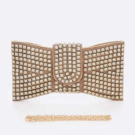 WW | Rhinestone Fliegenknoten Ikonische Clutch Tasche