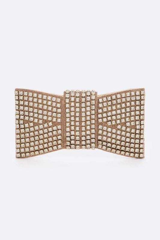 WW | Rhinestone Fliegenknoten Ikonische Clutch Tasche