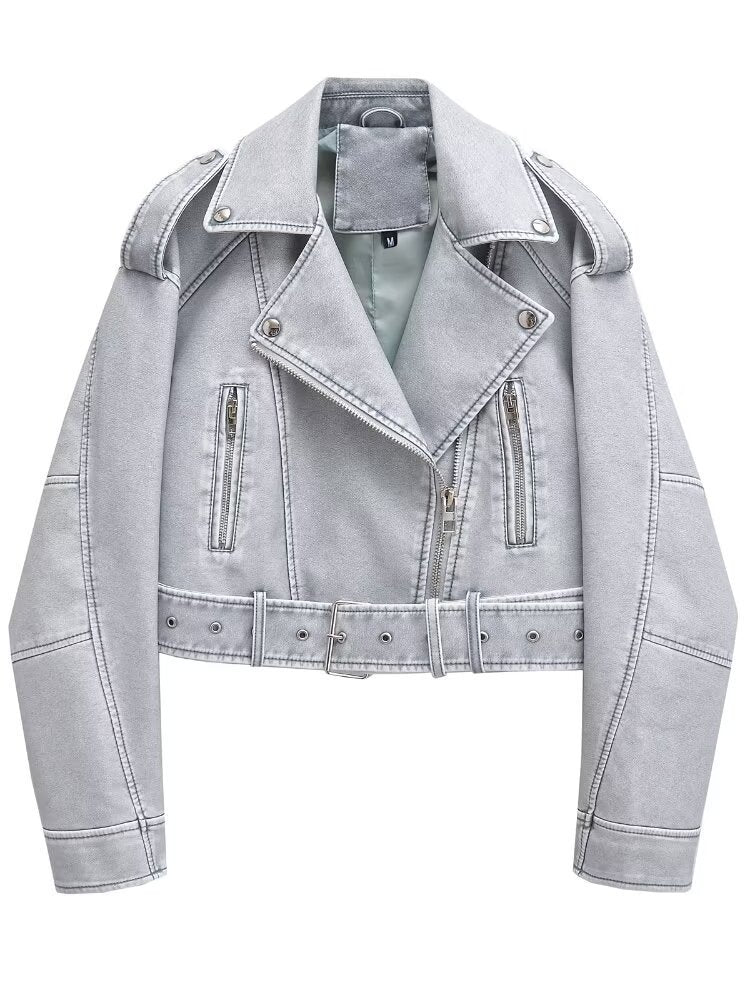 W&W Mode | Waschbare, Farbverlaufende Lederjacke Für Damen*