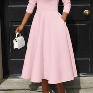 3/4-Ärmel Swing-Kleid