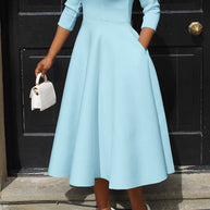 3/4-Ärmel Swing-Kleid