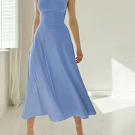 WW - Elegantes ärmelloses A-Linien-Midikleid – Zeitloser Chic | Fit-and-Flare Midikleid – Perfekt für jeden Anlass