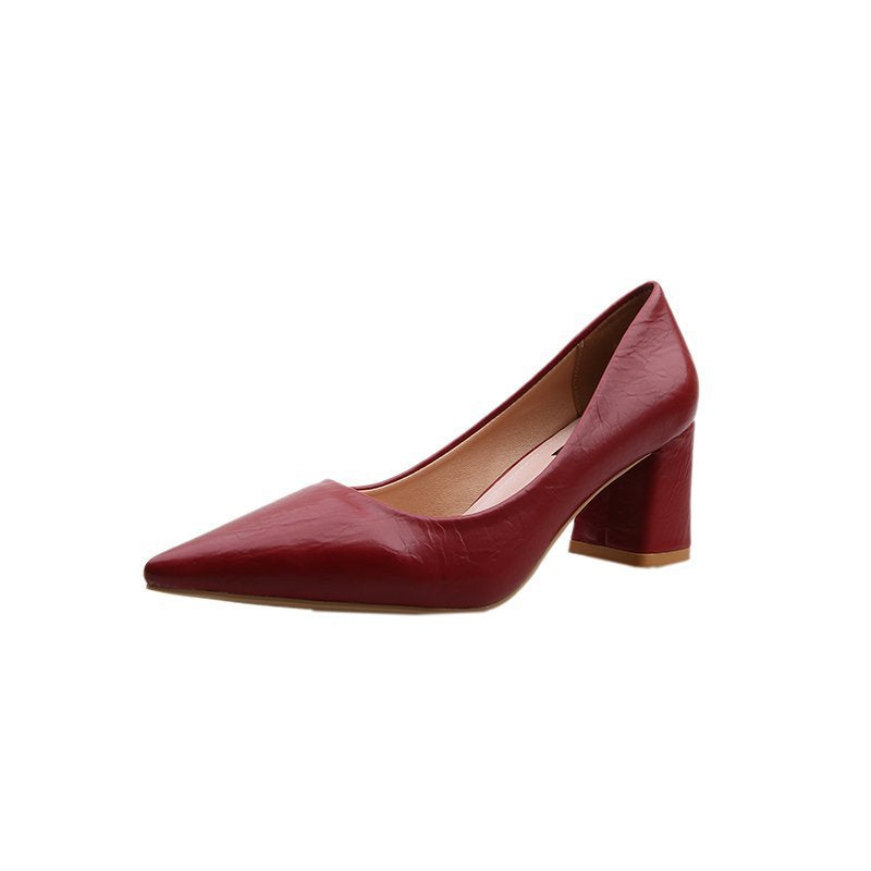 Damen elegante Blockabsatz Pumps WW
