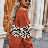 WW V-Ausschnitt Leopard Pullover