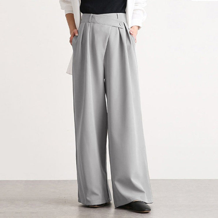 Damen Hochtaillierte weite Hose mit eleganter Faltenteilung WW