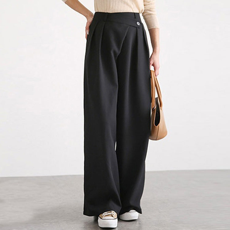 Damen Hochtaillierte weite Hose mit eleganter Faltenteilung WW