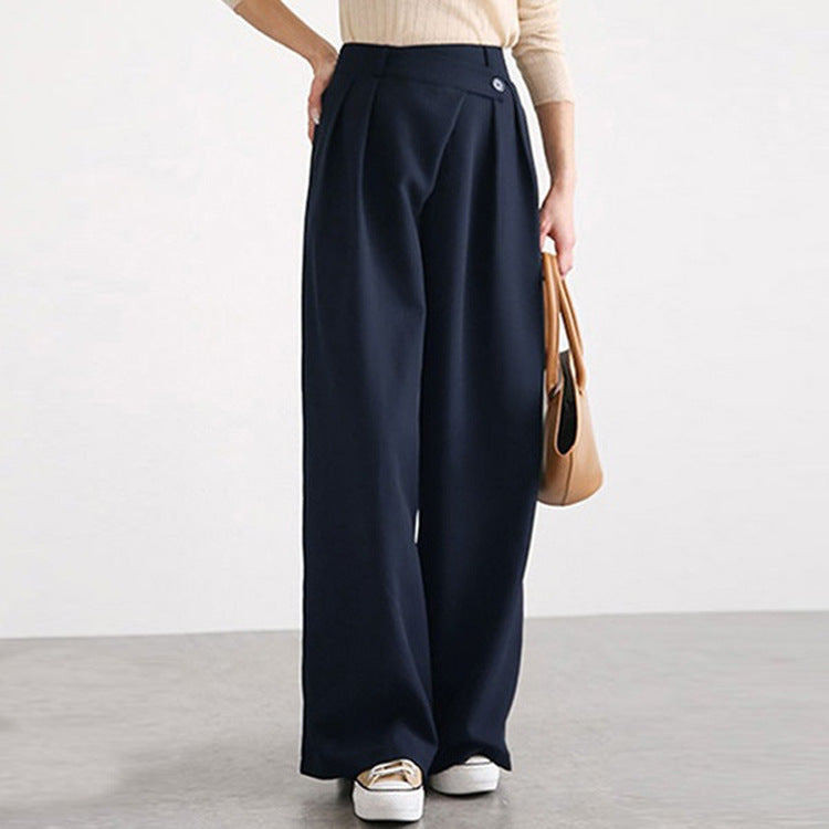 Damen Hochtaillierte weite Hose mit eleganter Faltenteilung WW
