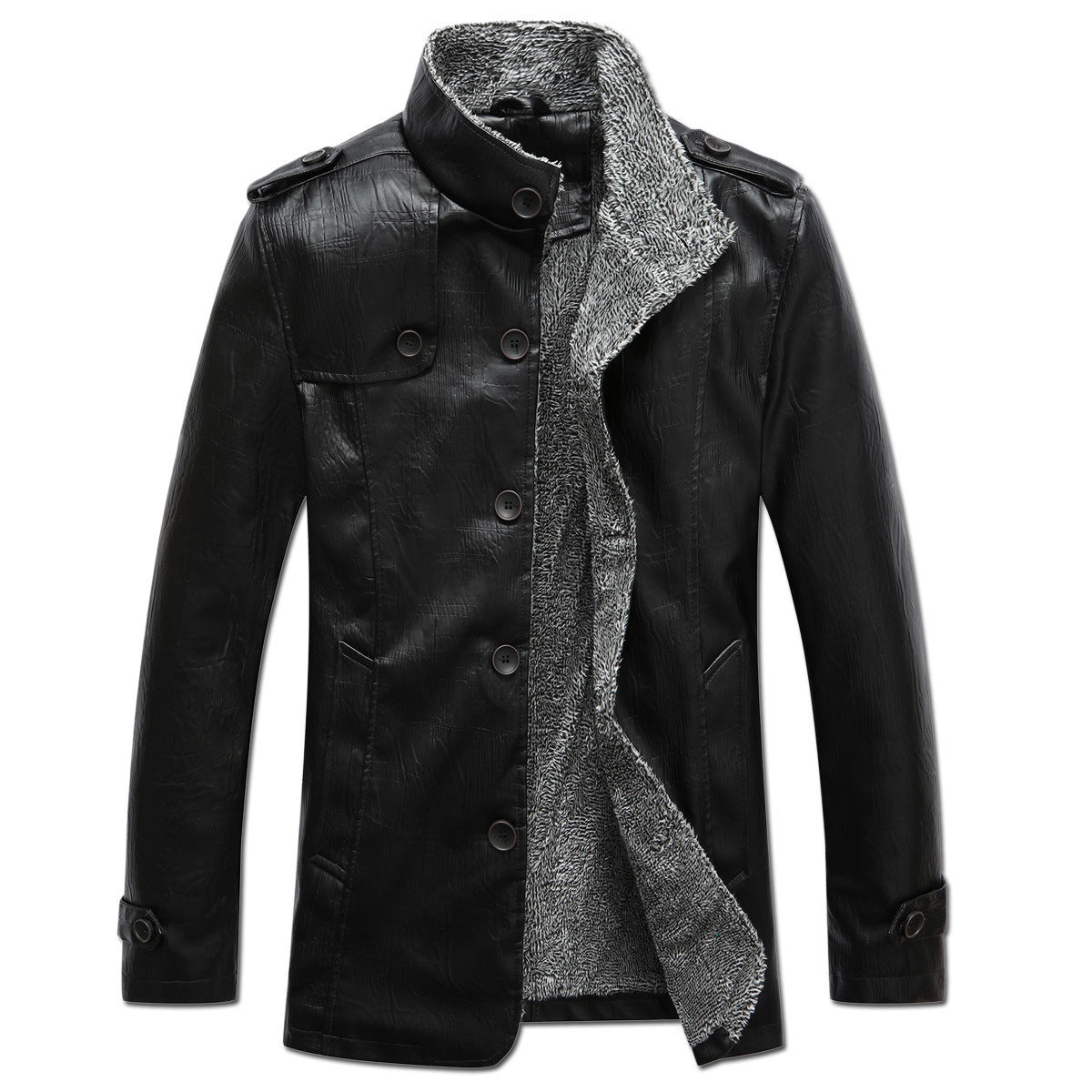 WW | herren lederjacke mit fleecefutter