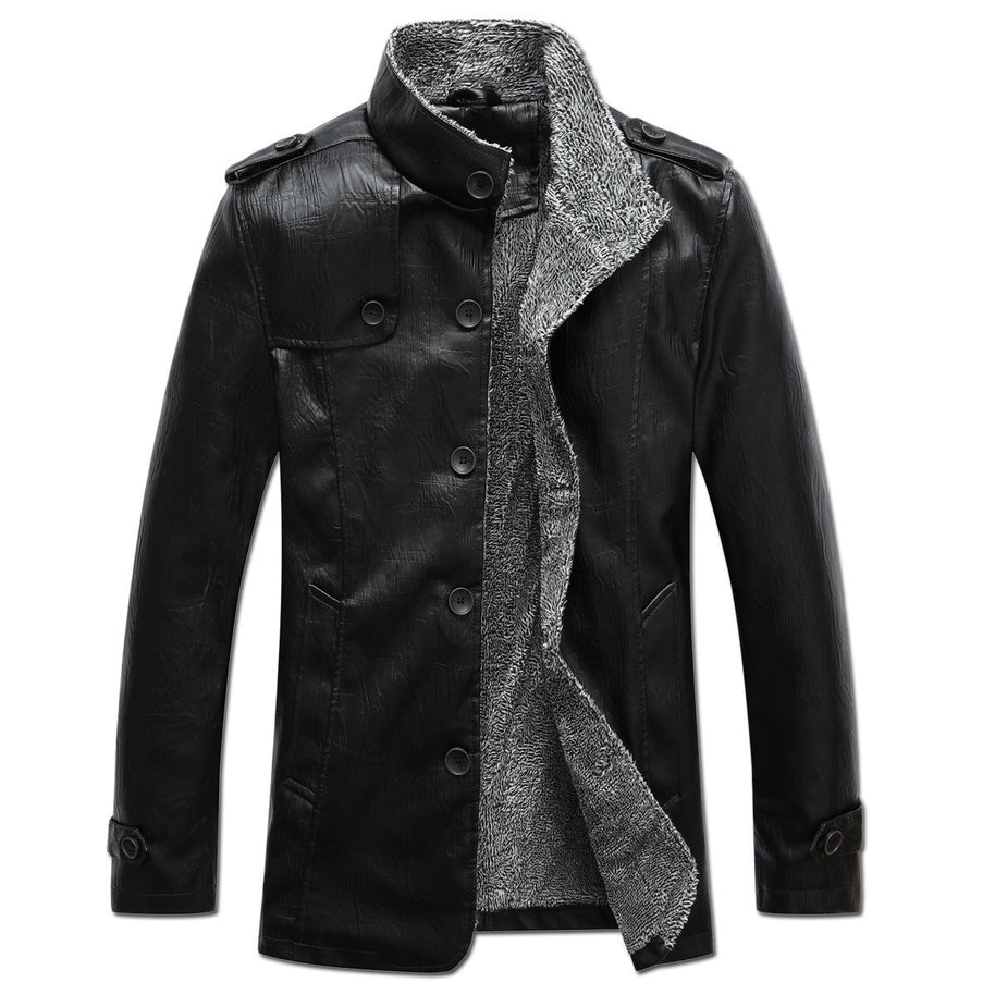 WW | herren lederjacke mit fleecefutter