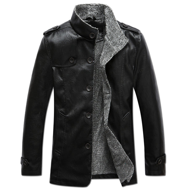 WW | herren lederjacke mit fleecefutter