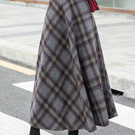 Damen Eleganter Karorock aus hochwertigem Wollmix mit hohem Bund WW