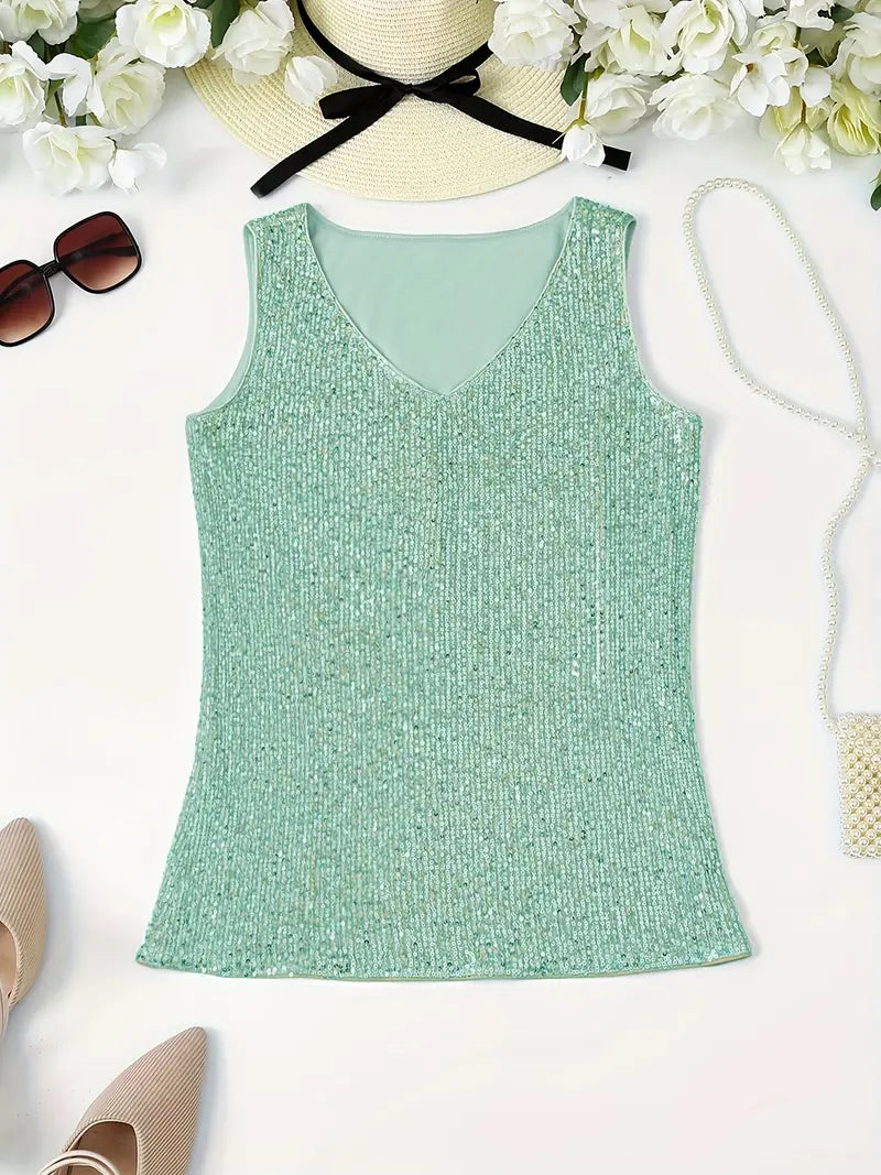 WW | Elegantes Ärmelloses Top mit Pailletten