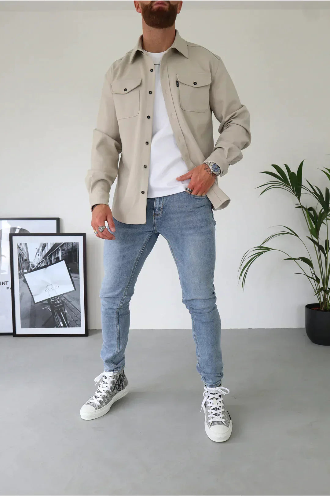 W&W Mode | Premium-Jacke mit Knopfverschluss für Herren | Stylische und bequeme Jacke
