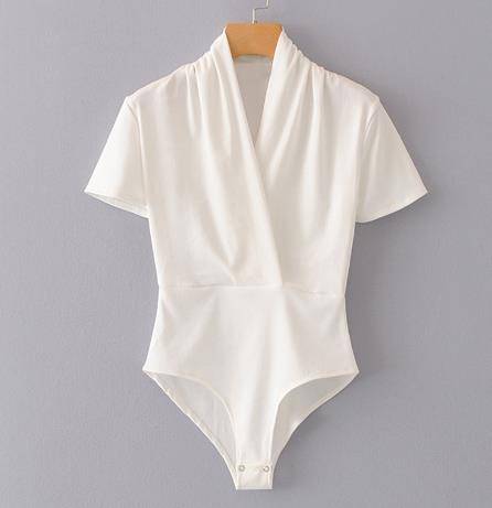 WW Eleganter Wickel-Body mit V-Ausschnitt