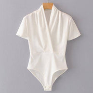 WW Eleganter Wickel-Body mit V-Ausschnitt