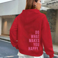 WW - Damen Hoodie - Lässiger Streetstyle mit Schriftzug
