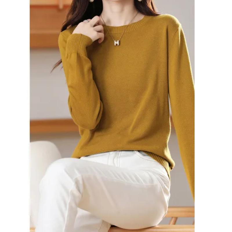 W&W Mode | Cashmere Pullover Damen Klassischer Rundhals, Weich & Atmungsaktiv